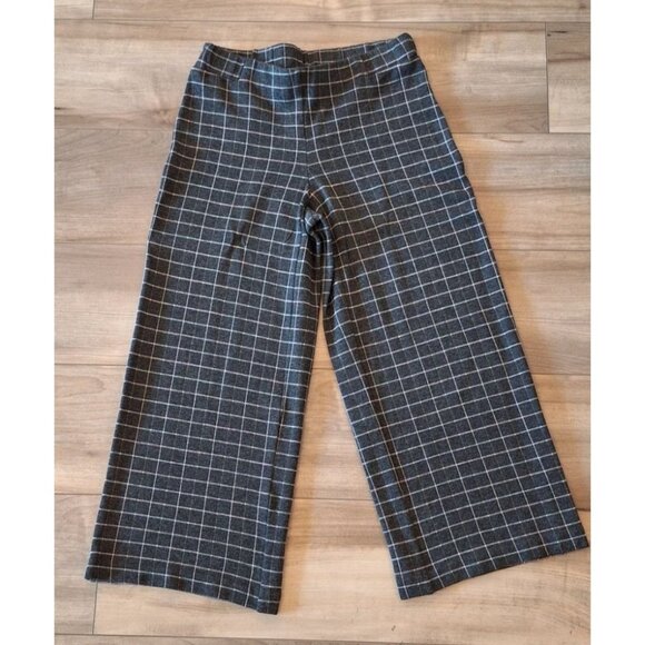J. Jill Black Check Pleated Full Leg Cropped Ponte Pant Size XS - Picture 2 of 13